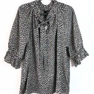 Who what wear leopard animal print short sleeve pullover blouse top-size XXL